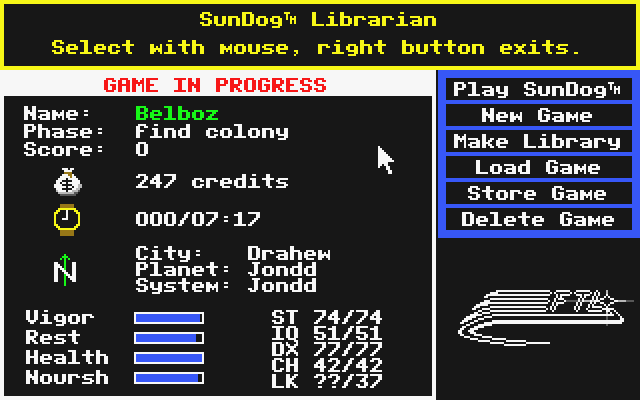 SunDog: Frozen Legacy screenshot 4 for Atari ST